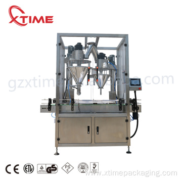 Automatic auger powder filling machine 2 heads